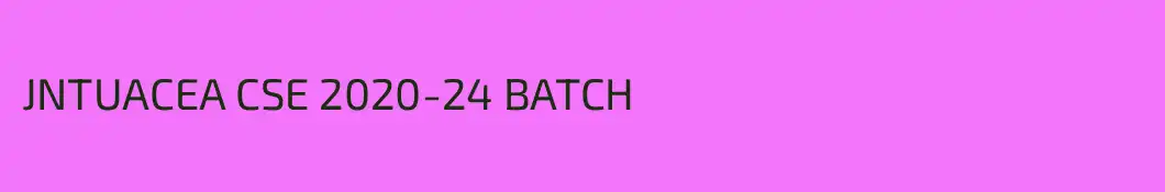 JNTUACEA CSE 2020-24 BATCH